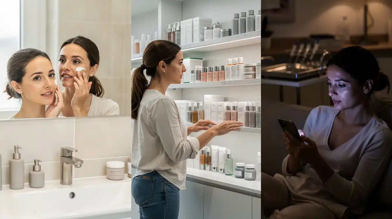 Consumatore diviso tra siero all'<a href=